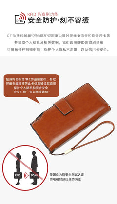 Spacious Vintage Wallet with Waterproof Design in Midnight Black