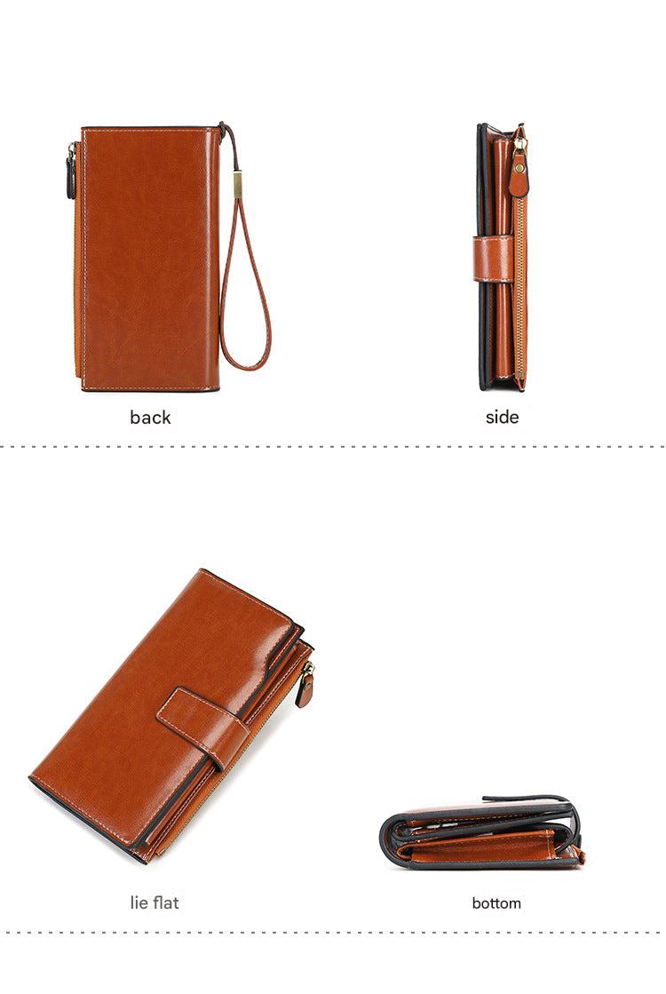 Spacious Vintage Wallet with Waterproof Design in Midnight Black