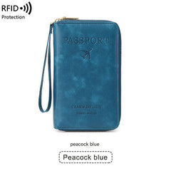 RFID passport holder in dark blue