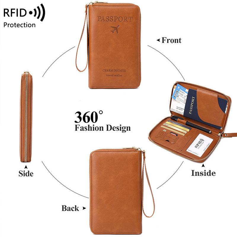 RFID passport holder in black