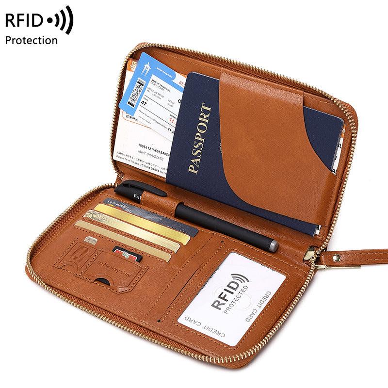 RFID passport holder in dark blue