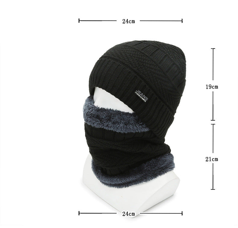 Burgundy neck warmer set for men