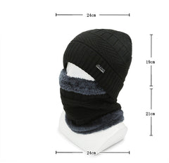 Burgundy neck warmer set for men