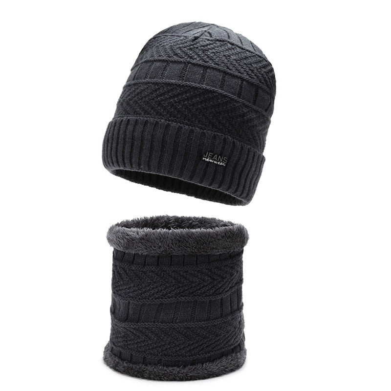 Burgundy neck warmer set for men