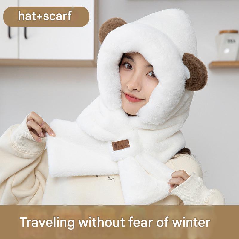 Close-up of adorable bear ear hat