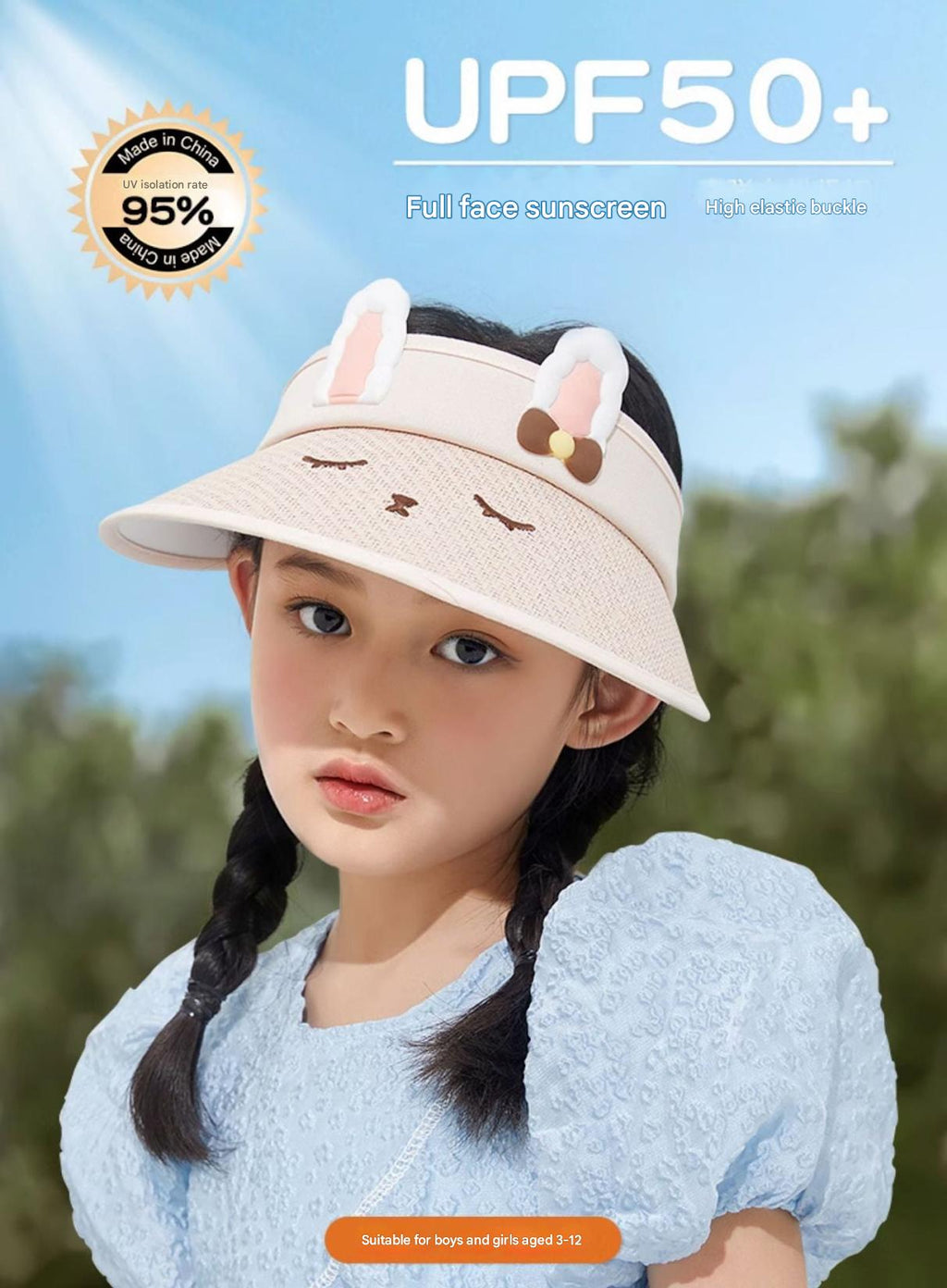 Boys and girls summer hat with breathable materials