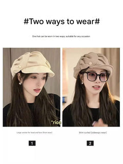 Trendy women's khaki beret hat