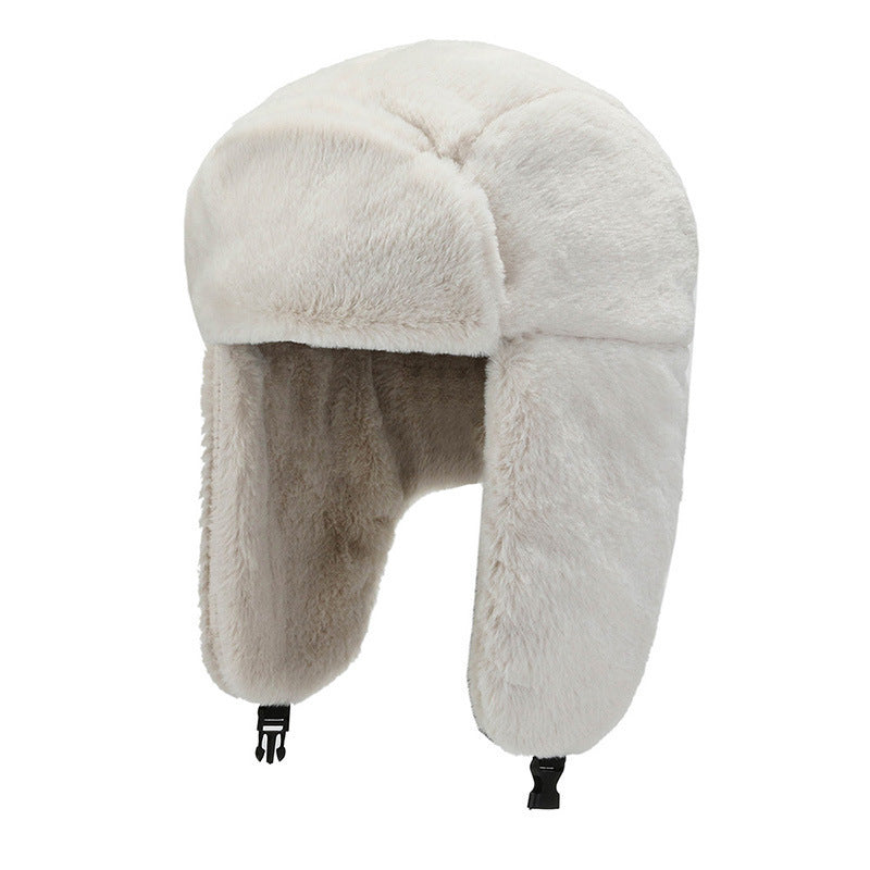 Detailed view of earflap design and material