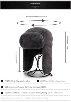 Winter earflap hat against outdoor scenery