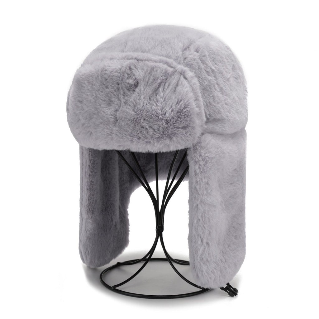 Stylish winter earflap hat in white colour