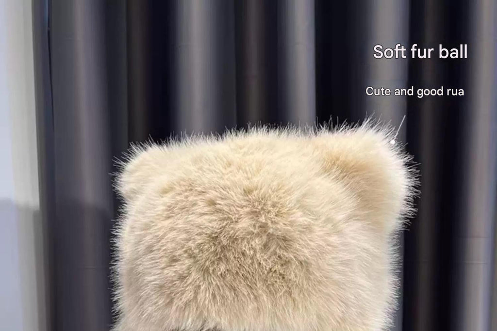 Cute plush winter hat with bear ears hanging display
