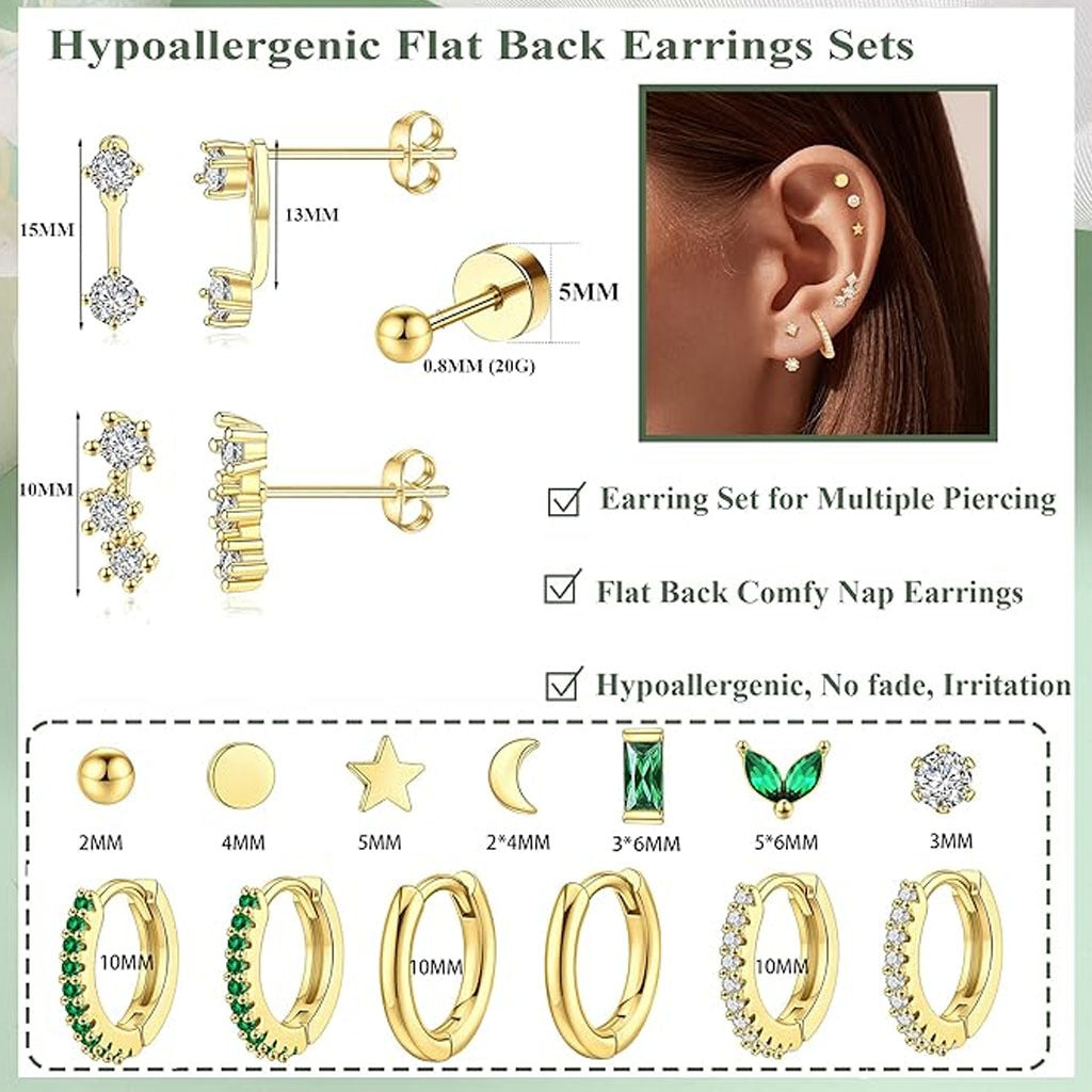 silver geometric earrings showcased