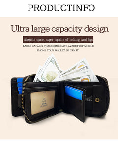 Elegant leather wallet in different colours displayed