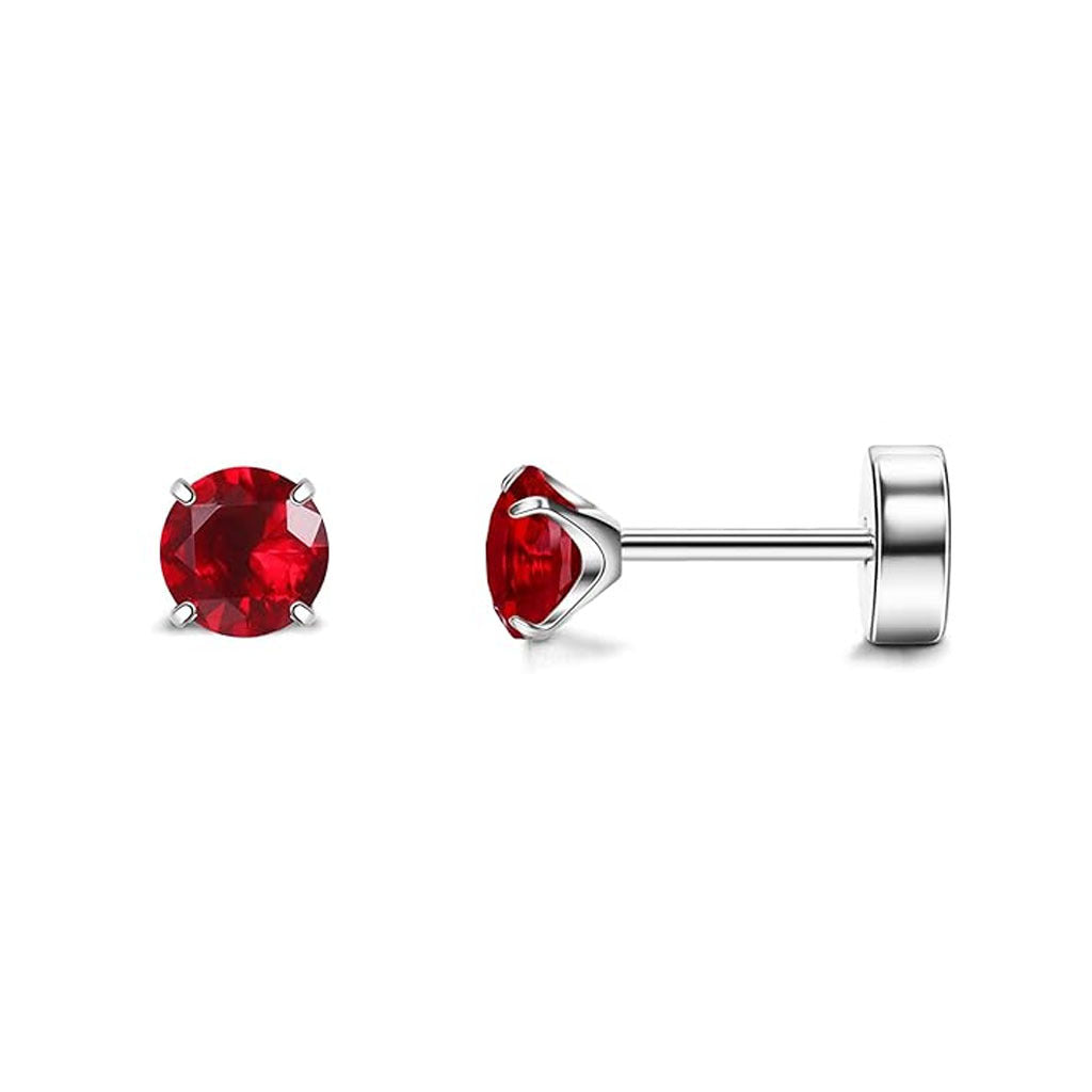 Assorted zirconia earrings in pink, purple, and red - image 7