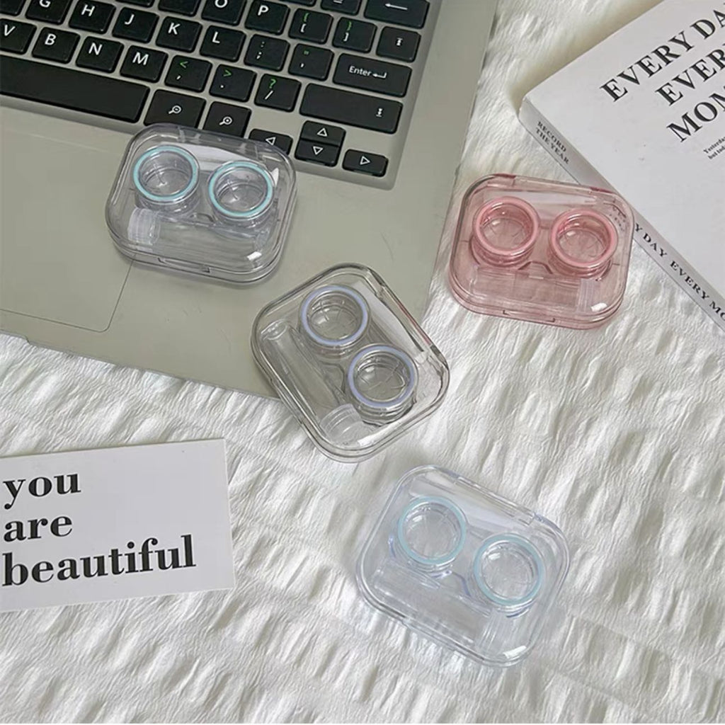 Portable contact lens case for travel