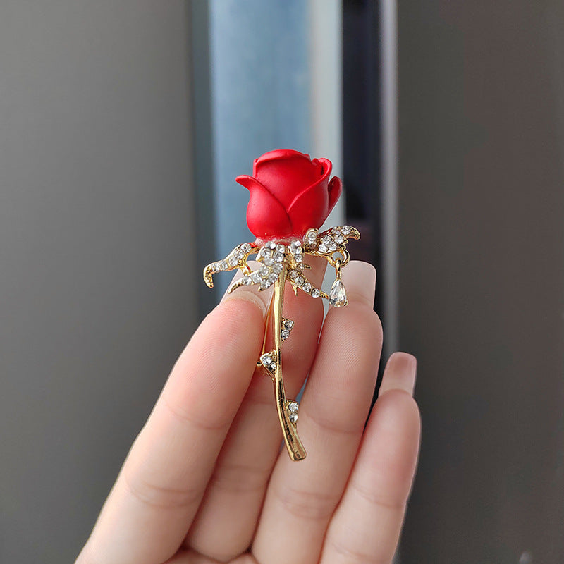 Elegant floral brooch on a white background