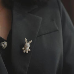 Rabbit Brooch Affixed to Clothing - Image 8