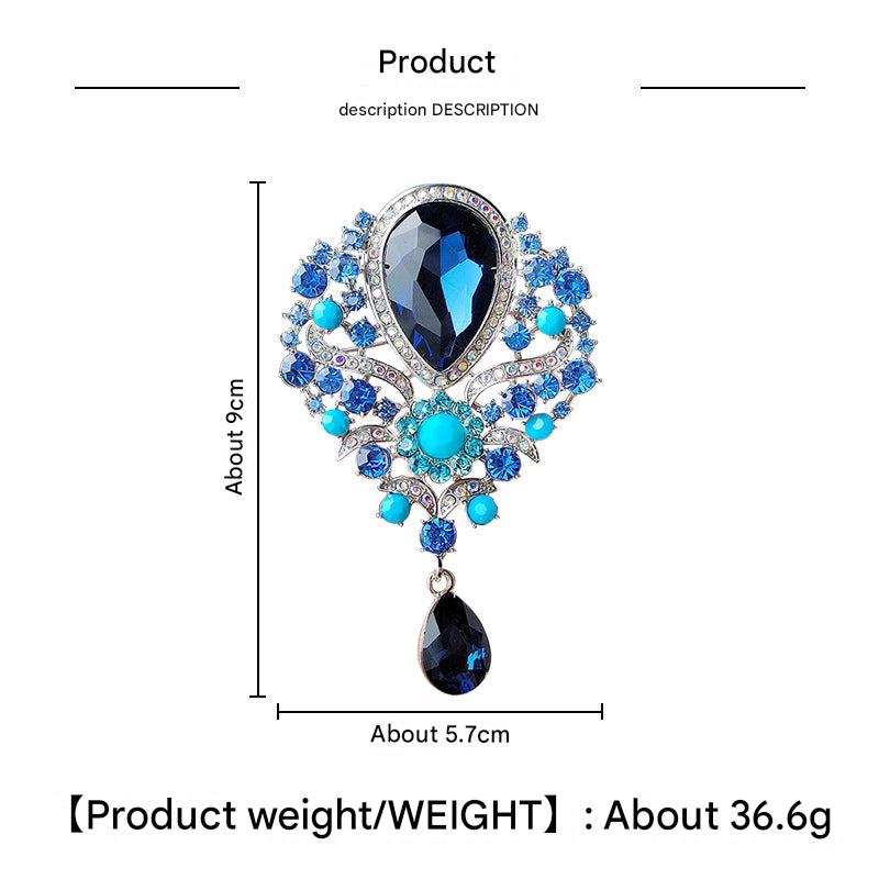 vintage crystal drop brooch image 8