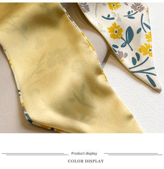 yellow scarf paired with summer outfit