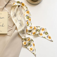 close-up of multi-functional yellow scarf