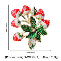Stylish Retro Enamel Strawberry Brooch for Women Front View