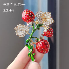 Strawberry Brooch with Bright Colours