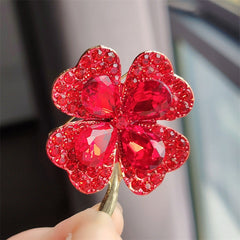 Close-up view of elegant clover brooch