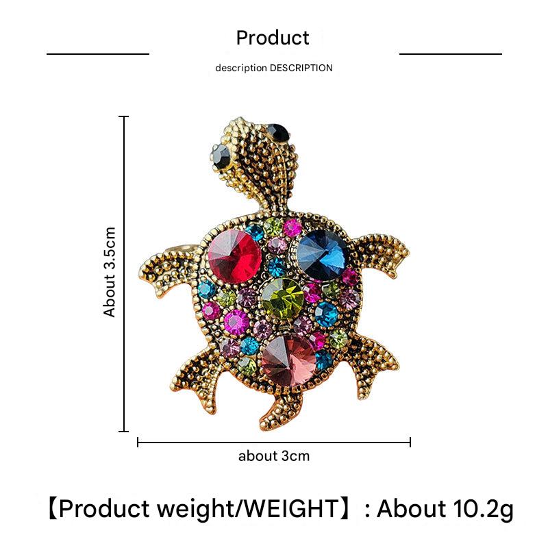 Pink turtle brooch as a fashion accessory