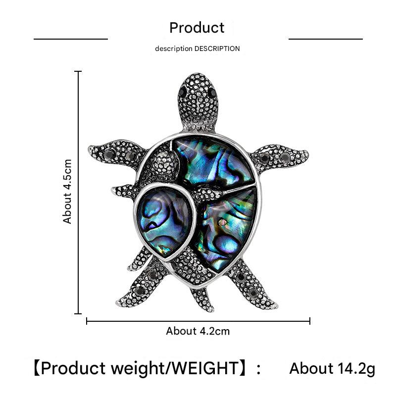 Blue turtle brooch highlighting quality style