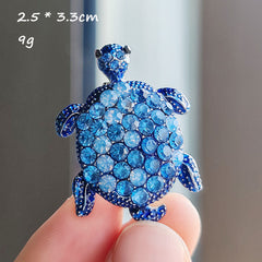 Cute turtle brooch in champagne colour