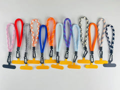 Universal 8mm Thick Woven Phone Lanyard in blue colour