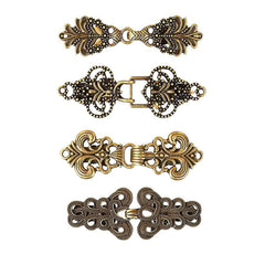 Floral design scarf clip in bronze colour