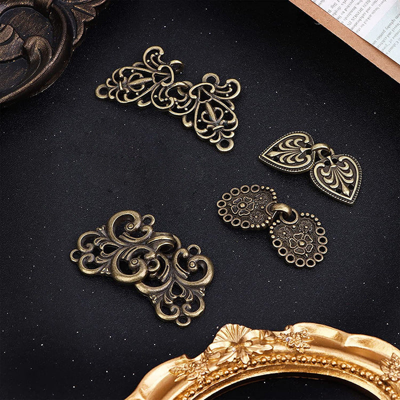 Vintage floral scarf clip in gun black finish