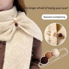Elegant cardigan brooch on a casual outfit