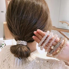Chic Korean Pearl Hair Tie Bracelet Image 8