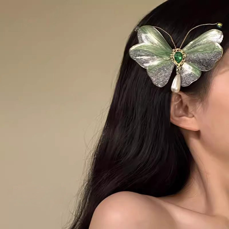 sheer butterfly hair accessory showcased