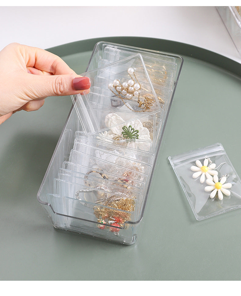 Transparent jewellery bag for easy access