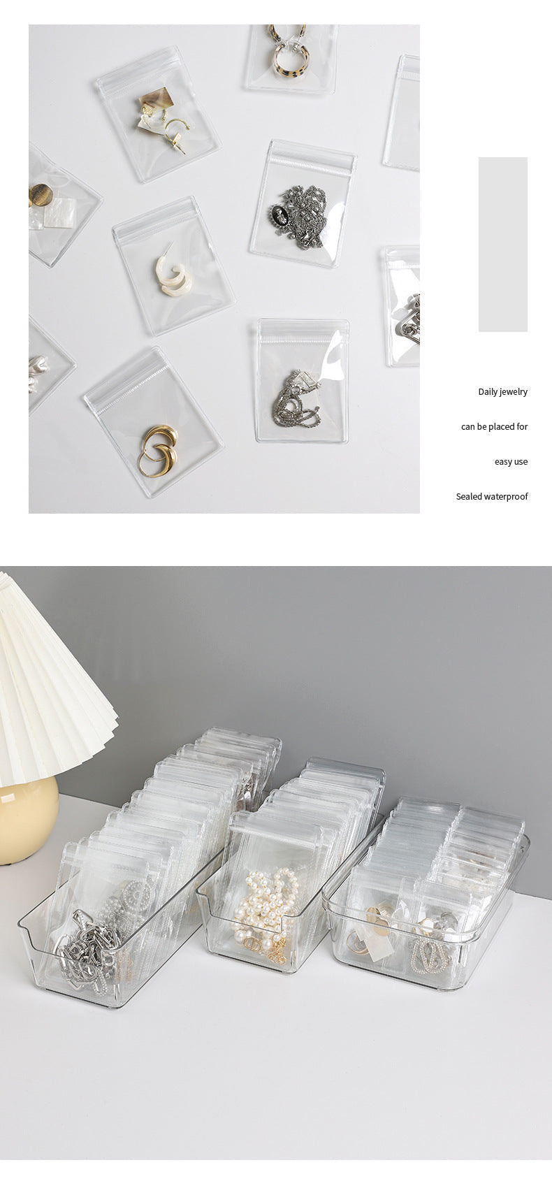Compact travel jewellery organiser with compartments