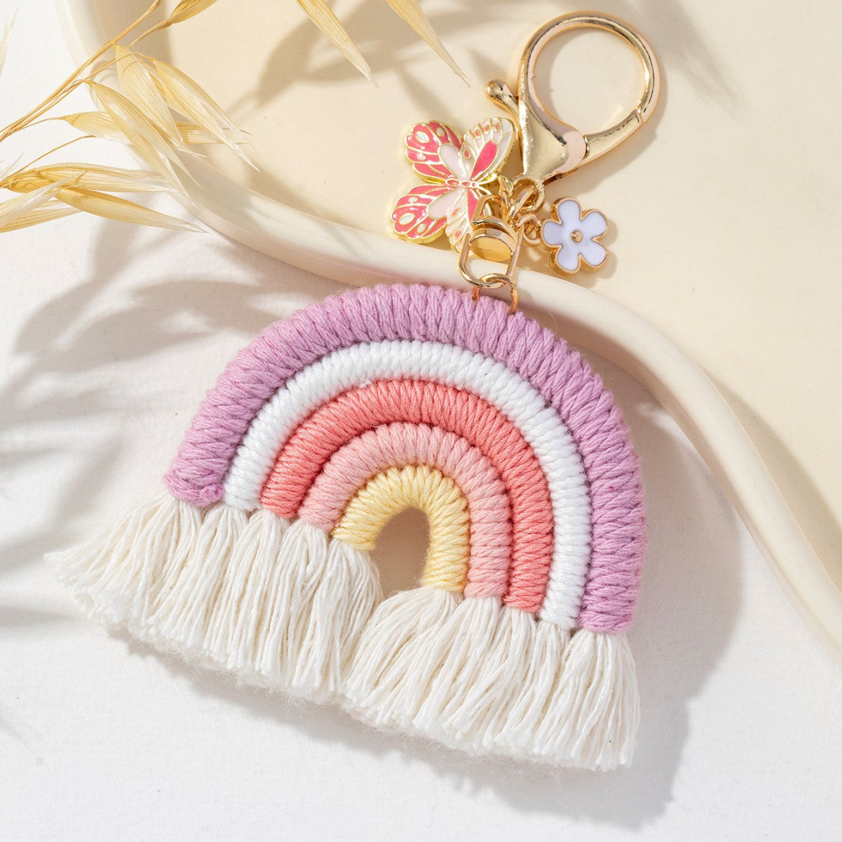 Vibrant Multi-Colour Butterfly Flower Keychain Pendant Image 10