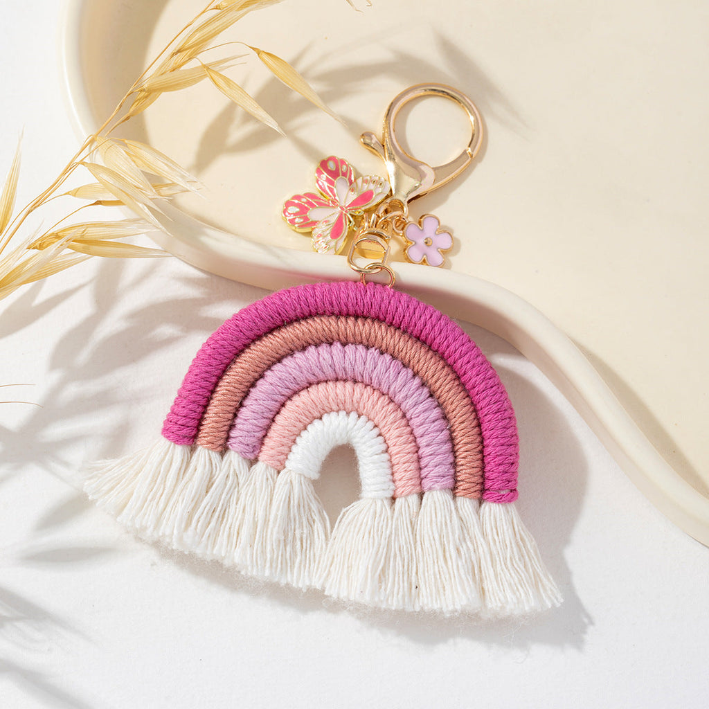 Vibrant Multi-Colour Butterfly Flower Keychain Pendant Image 4